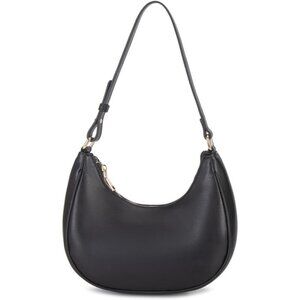 Women’s Moon Black Cute Hobo Tote Handbag Mini Clutch Purse with Zipper Closure